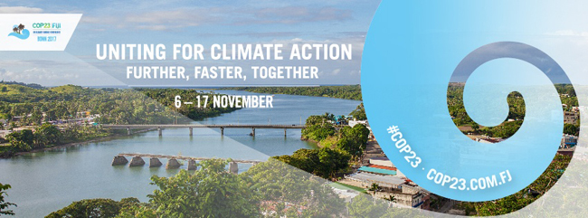 COP23 banner "Uniting for climate action"